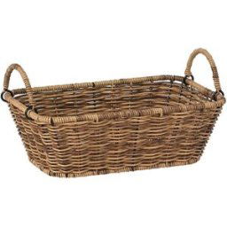 El Corte Inglés Cesta con asas Poliratán Marrón . Marrón Pequeño
