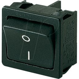 MARQUARDT WIPPE 1802.1123 - Interruptor basculante, 2 Off, negro, I-O.