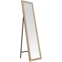 LOLAhome Espejo de pie madera natural de 157x37 cm