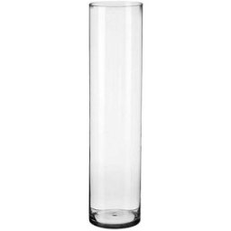 LOLAhome Jarrón cilíndrico de cristal transparente