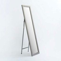 LOLAhome Espejo de pie de madera gris de 157x37 cm