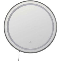 LOLAhome Espejo baño negro con luz led de 60 cm