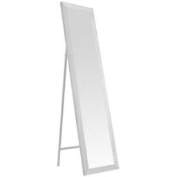 LOLAhome Espejo de pie madera blanca de 157x37 cm