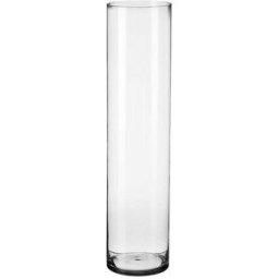 LOLAhome Jarrón cilíndrico de cristal transparente