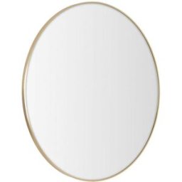 LOLAhome Espejo de pared redondo dorado de 120 cm