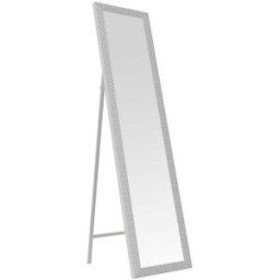 LOLAhome Espejo de pie texturizado blanco de 157x37 cm