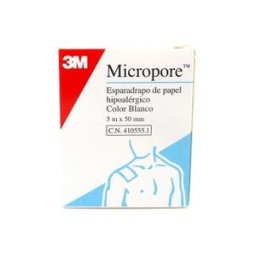 3M Esparadrapo Micropore Papel Blanco 5mmx5m 1ud