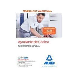 Ed. MAD Ayudante De Cocina De La Administración De La Generalitat Valenciana. Temario Parte Especial