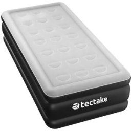 Tectake Colchón inflable con bomba eléctrica pvc, 200x101x44 cm, negro/blanco