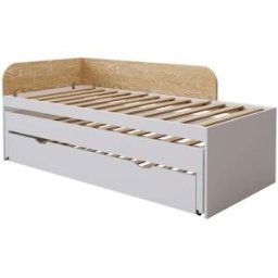 ID Kids Cama nido 3 plazas madera maciza blanco y madera 90x200 cm