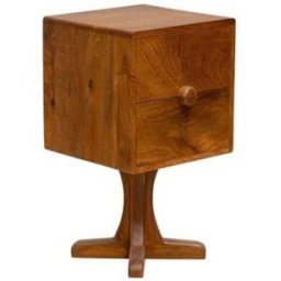 Chehoma Mesilla de noche de madera marrón