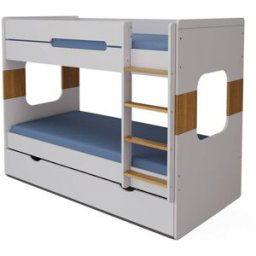 ID Kids Litera con cama nido y 2 colchones blanco 90x190 cm