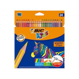 Lapices de colores bic evolution stripes caja de 24 unidades colores surtidos