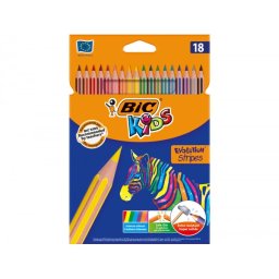 Lapices de colores bic evolution stripes caja de 18 unidades colores surtidos