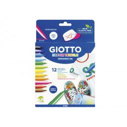 Rotulador giotto decor textile para camisetas caja de 12 unidades colores surtidos