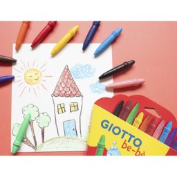 Lapices cera giotto super bebe caja de 10 unidades colores surtidos + sacapuntas