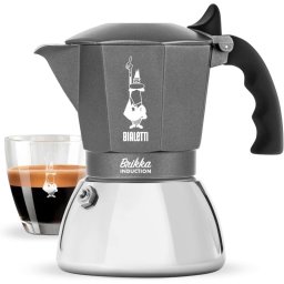 Bialetti Brikka Induction Cafetera Italiana 4 Tazas Negro/Acero inoxidable