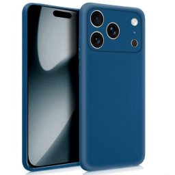 Funda para móvil COOL iPhone 17 Pro Carcasa Silicona Azul Flexible Antideslizante