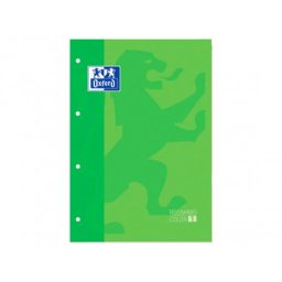 Recambio color 1 oxford din a4+ 80 hojas 90 gr cuadro 5 mm 4 taladros color verde manzana
