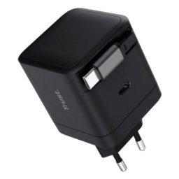 Cargador USB-C Trust Maxo Retráctil PD 65 W Cable 0,67 m Negro