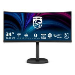 Monitor Philips 34B2U3600C/00 34" UltraWide QHD 120Hz VA Curvo KVM USB-C Altavoces 4ms
