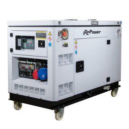 Generador eléctrico diesel ITCPOWER DG12000XSET 10kW Full Power 400V/230V ATS compacto