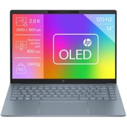 HP Portátil Pavilion Plus 14-ew1001ns, Intel Core Ultra 7 EVO 155H, 32GB, 1TB SSD, 14', W11. Azul