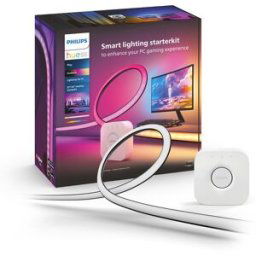 Philips Kit de inicio Tira de luces LED Hue Play Gradient para PC - 32-34' + Hue Bridge. Blanco