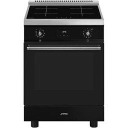 SMEG Cocina compacta con placa inducción y horno eléctrico - C6IPBLT2. Negro