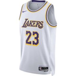 Nike Camiseta de hombre Los Angeles Lakers Association Edition LeBron James . Blanco L