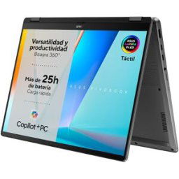 Asus Convertible 2 en 1 Vivobook Flip TP3407SA-QL064W, Intel Core Ultra 7-258V, 32GB, 1TB SSD, 14', W11. Gris