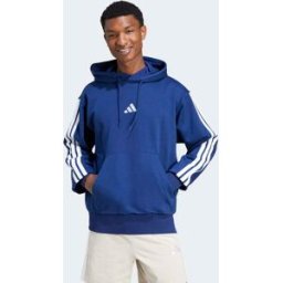Adidas Sudadera de hombre con capucha Essentials Fleece 3 bandas . Azul XL