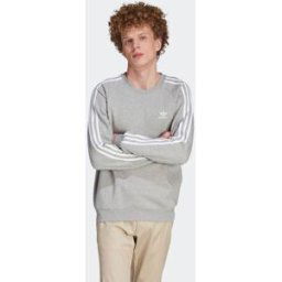 Adidas Sudadera de Hombre 3-Stripes Crew Originals. Gris 50