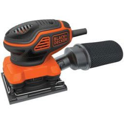 Black & Decker Lijadora Eléctrica Orbital 220W + 1 Hoja Lija. Naranja / Negro