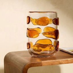 El Corte Inglés Jarrón decorativo de vidrio Lasi. Naranja