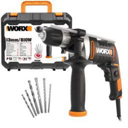 Worx Taladro Percutor Eléctrico con cable a red 810 W WX318. Negro / Naranja