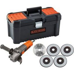 Black & Decker Amoladora Angular con cable a red eléctrica 900 W BEG220KA5-QS Ø 125 mm + Discos + Maletín.