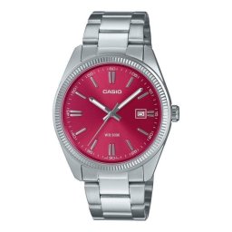Casio Collection MTP-1302PD-4AVEF 40 mm Esfera Analógica Burdeos Acero Inoxidable Plata