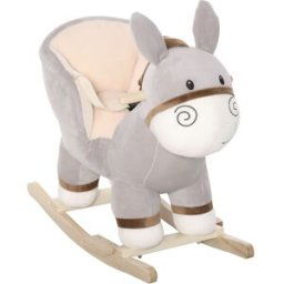 Homcom Caballo balancín de bebé 61x34x58 cm gris