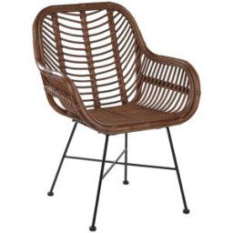 Beliani Silla de comedor ratán marrón
