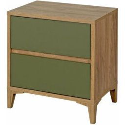 ID Kids Mesita de noche de 2 cajones nogal y verde