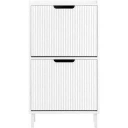 SoBuy Organizador para zapatos de entrada con 2 puertas blanco