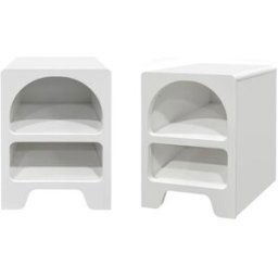 sweeek Set de 2 mesillas de noche blancas