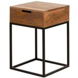Chehoma Mesilla de noche de madera marrón