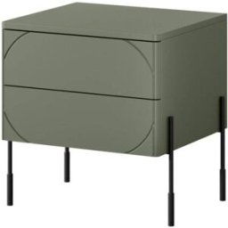 That's Write Mesita de noche 2 cajones verde oliva 49x55 cm