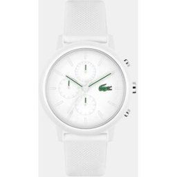 Lacoste Reloj de hombre 12.12 x Chrono 2011246 de silicona blanco. Blanco