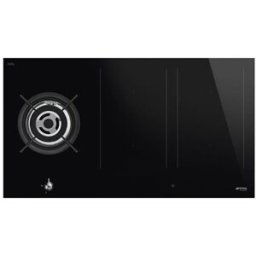 SMEG Placa gas mixta 1 quemador y 4 zonas inducción - PM3953D. Negro