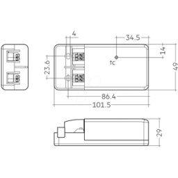 TRIDONIC TRDO 87500605 - Transformador LED, 30/44 W, 28-42 V, 700/1050 mA, atenuable