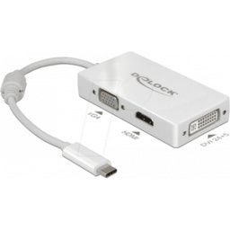 DELOCK 63924 - Adapter USB Type-C male > VGA, HDMI, DVI female white