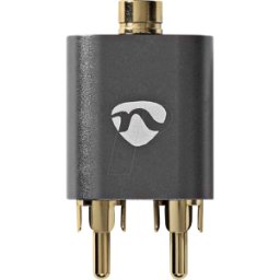 NEDIS N CATB22255AL - Conector hembra jack estéreo de 3,5 mm a 2 conectores RCA